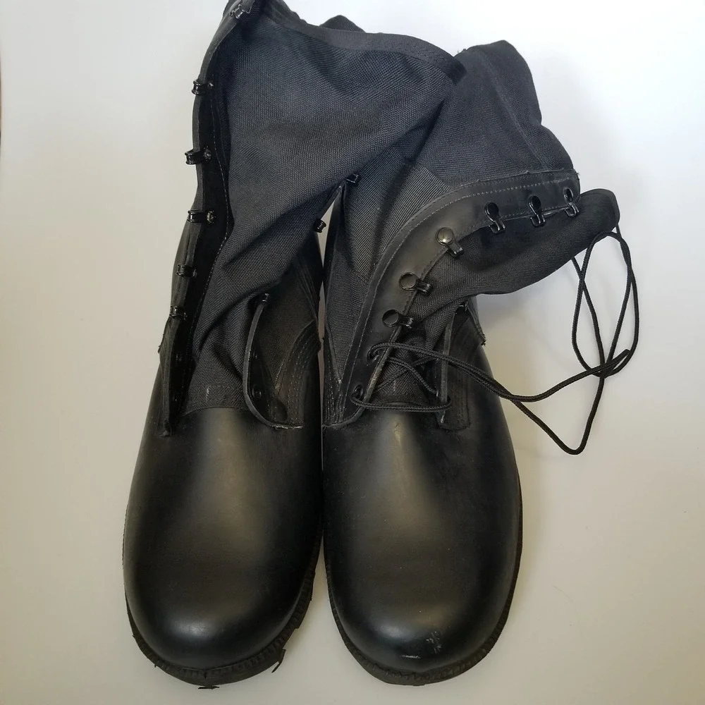 Ro-Search Boots Mens 14 Wide Black Military Combat Spike Protective Jungle